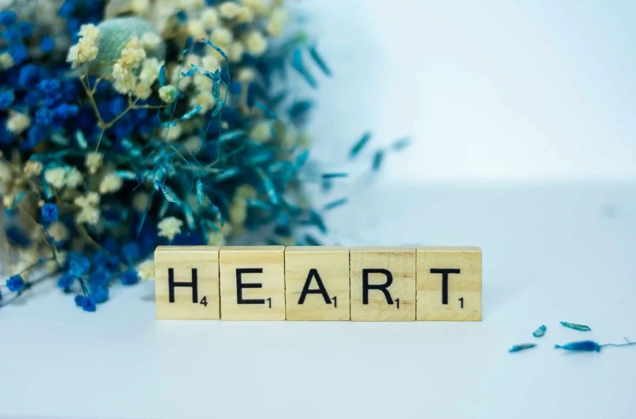 A heart-shaped symbol on a soft background